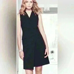 White House Black Market Black  Surplice Tuxedo Dress Size 6 NWT